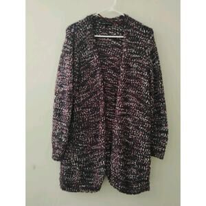 Lane Bryant Women's Cardigan Sweater, 18/20. Purple, Cream, Pink.